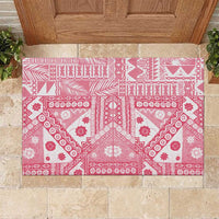 Pink Bula Fiji Rubber Doormat Unique Masi Tapa Pattern LT14 Pink - Polynesian Pride