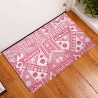 Pink Bula Fiji Rubber Doormat Unique Masi Tapa Pattern LT14 - Polynesian Pride