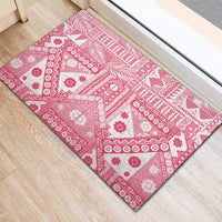 Pink Bula Fiji Rubber Doormat Unique Masi Tapa Pattern LT14 - Polynesian Pride