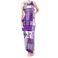 Hawaiian Quilt Tank Maxi Dress Tiki Tropical Retro Purple Version LT14 Women Purple - Polynesian Pride