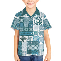 Hawaiian Quilt Hawaiian Shirt Tiki Tropical Retro Dark Cyan Version LT14 - Polynesian Pride