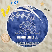 Tonga Tupou College Toloa Beach Blanket 160 Years Anniversary Tongan Ngatu Pattern LT14 One Size 150cm Blue - Polynesian Pride