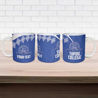Personalised Tonga Tupou College Toloa Ceramic Mug 160 Years Anniversary Tongan Ngatu Pattern LT14 - Polynesian Pride
