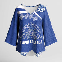 Personalised Tonga Tupou College Toloa Kimono Sleeve Blouse 160 Years Anniversary Tongan Ngatu Pattern