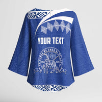 Personalised Tonga Tupou College Toloa Kimono Sleeve Blouse 160 Years Anniversary Tongan Ngatu Pattern