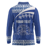 Personalised Tonga Tupou College Toloa Long Sleeve Polo Shirt 160 Years Anniversary Tongan Ngatu Pattern