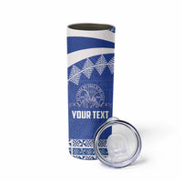 Personalised Tonga Tupou College Toloa Skinny Tumbler 160 Years Anniversary Tongan Ngatu Pattern