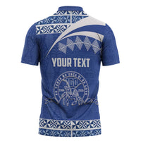Personalised Tonga Tupou College Toloa Zipper Polo Shirt 160 Years Anniversary Tongan Ngatu Pattern
