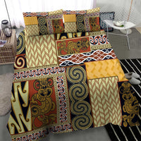 Yellow Aotearoa Kowhaiwhai Pattern Bedding Set NZ Maori Quilt Style