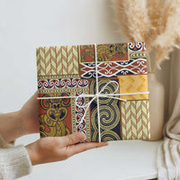 Yellow Aotearoa Kowhaiwhai Pattern Wrapping Paper NZ Maori Quilt Style - Polynesian Pride