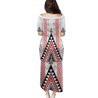 Aotearoa Taniko Family Matching Puletasi and Hawaiian Shirt Niho Taniwha Purapura Whetu Mix Poutama