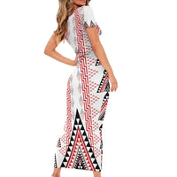 Aotearoa Taniko Family Matching Short Sleeve Bodycon Dress and Hawaiian Shirt Niho Taniwha Purapura Whetu Mix Poutama