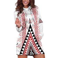 Aotearoa Taniko Hoodie Dress Niho Taniwha Purapura Whetu Mix Poutama