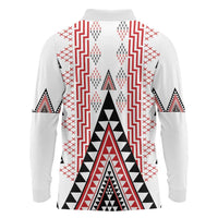 Aotearoa Taniko Long Sleeve Polo Shirt Niho Taniwha Purapura Whetu Mix Poutama LT14 - Polynesian Pride
