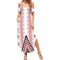 Aotearoa Taniko Summer Maxi Dress Niho Taniwha Purapura Whetu Mix Poutama
