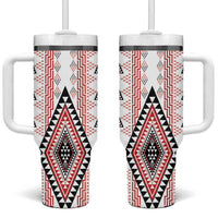 Aotearoa Taniko Tumbler With Handle Niho Taniwha Purapura Whetu Mix Poutama