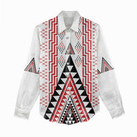Aotearoa Taniko Women Casual Shirt Niho Taniwha Purapura Whetu Mix Poutama