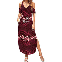 Personalised Cook Islands Mangaia Family Matching Summer Maxi Dress and Hawaiian Shirt Tiare Maori Polynesian Waves Tattoo