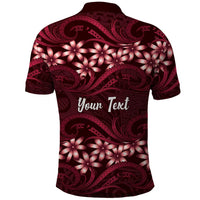 Personalised Cook Islands Mangaia Polo Shirt Tiare Maori Polynesian Waves Tattoo