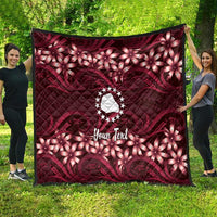 Personalised Cook Islands Mangaia Quilt Tiare Maori Polynesian Waves Tattoo