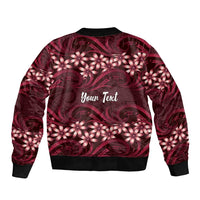 Personalised Cook Islands Mangaia Sleeve Zip Bomber Jacket Tiare Maori Polynesian Waves Tattoo LT14 - Polynesian Pride