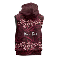 Personalised Cook Islands Mangaia Sleeveless Hoodie Tiare Maori Polynesian Waves Tattoo