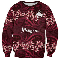 Personalised Cook Islands Mangaia Sweatshirt Tiare Maori Polynesian Waves Tattoo LT14 Unisex Burgundy - Polynesian Pride