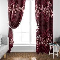 Personalised Cook Islands Mangaia Window Curtain Tiare Maori Polynesian Waves Tattoo