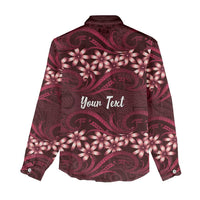 Personalised Cook Islands Mangaia Women Casual Shirt Tiare Maori Polynesian Waves Tattoo