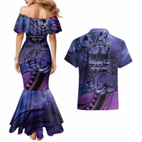 Philippines Father's Day Couples Matching Mermaid Dress and Hawaiian Shirt Polynesian Tattoo Galaxy Vibes LT14 - Polynesian Pride