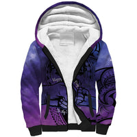 Philippines Father's Day Sherpa Hoodie Polynesian Tattoo Galaxy Vibes LT14 Unisex Blue - Polynesian Pride