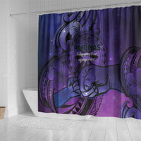 Philippines Father's Day Shower Curtain Polynesian Tattoo Galaxy Vibes