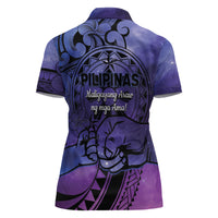 Philippines Father's Day Women Polo Shirt Polynesian Tattoo Galaxy Vibes