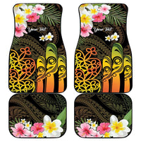 Personalised Vanuatu Independence Day Car Mats Carving Drum Sand Drawing Turtle