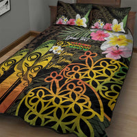 Personalised Vanuatu Independence Day Quilt Bed Set Carving Drum Sand Drawing Turtle