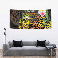 Personalised Vanuatu Independence Day Tapestry Carving Drum Sand Drawing Turtle LT14 - Polynesian Pride