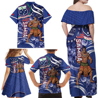 Samoa Independence Day Family Matching Off Shoulder Maxi Dress and Hawaiian Shirt 1962 Proud Samoan Warrior LT14 - Polynesian Pride