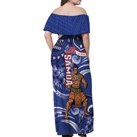 Samoa Independence Day Family Matching Off Shoulder Maxi Dress and Hawaiian Shirt 1962 Proud Samoan Warrior LT14 - Polynesian Pride