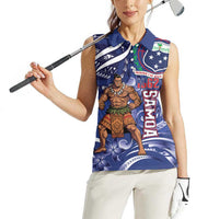 Samoa Independence Day Women Sleeveless Polo Shirt 1962 Proud Samoan Warrior LT14 - Polynesian Pride