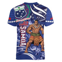 Samoa Independence Day Women V-Neck T-Shirt 1962 Proud Samoan Warrior LT14 - Polynesian Pride