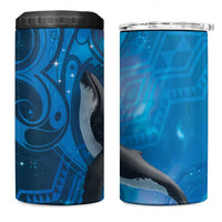 Paikea New Zealand Matariki 4 in 1 Can Cooler Tumbler Humpback Whale Taniko Motifs Ocean Vibes