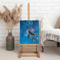 Paikea New Zealand Matariki Canvas Wall Art Humpback Whale Taniko Motifs Ocean Vibes