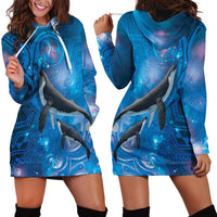 Paikea New Zealand Matariki Hoodie Dress Humpback Whale Taniko Motifs Ocean Vibes