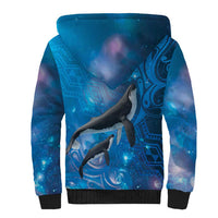 Paikea New Zealand Matariki Sherpa Hoodie Humpback Whale Taniko Motifs Ocean Vibes