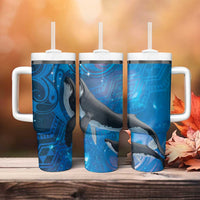 Paikea New Zealand Matariki Tumbler With Handle Humpback Whale Taniko Motifs Ocean Vibes