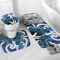 Piwakawaka New Zealand Matariki Bathroom Set Maori New Year Silver Fern Blue Galaxy