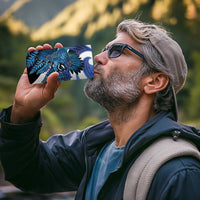 Piwakawaka New Zealand Matariki 4 in 1 Can Cooler Tumbler Maori New Year Silver Fern Blue Galaxy