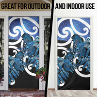Piwakawaka New Zealand Matariki Door Cover Maori New Year Silver Fern Blue Galaxy