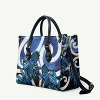 Piwakawaka New Zealand Matariki Leather Bag Maori New Year Silver Fern Blue Galaxy LT14 Blue - Polynesian Pride