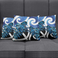 Piwakawaka New Zealand Matariki Pillow Cover Maori New Year Silver Fern Blue Galaxy